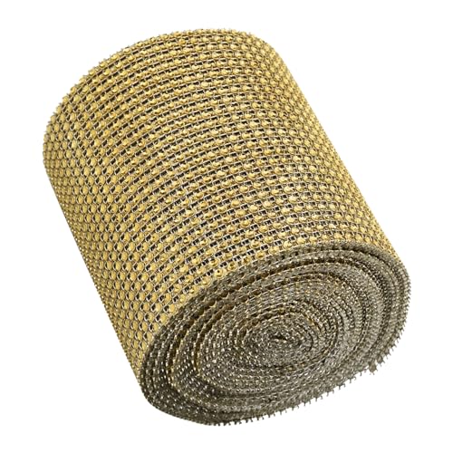 9m 24 Zeilen Elektroplierend Kunststoff Künstlicher Strassburken Mesh Hochzeitskleidungsdekoration Lila Lila (GOLD) von ZDETGU