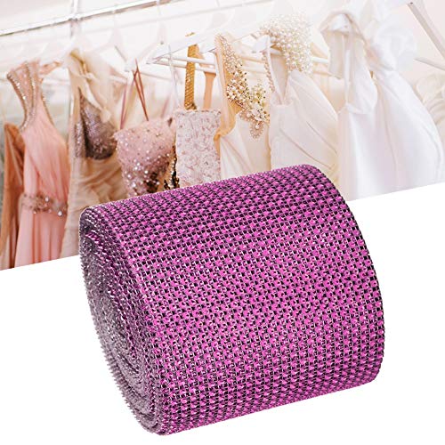 9m 24 Zeilen Elektroplierend Kunststoff Künstlicher Strassburken Mesh Hochzeitskleidungsdekoration Lila Lila (violett) von ZDETGU