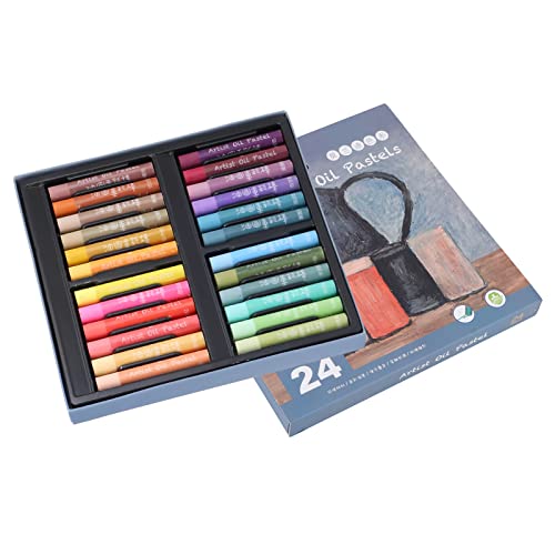 ZDETGU 24 Stücke Weiche Wachs -Buntstifte für Ölmalerei - Morandi Art Supplies für und Erwachsene von ZDETGU