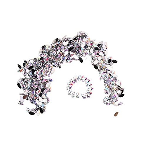 ZDETGU 500pcs Tränenstrass - 8x13mm Flacher Rücken für DIY -Schmuck, Nagelkunst und Handwerksprojekte von ZDETGU