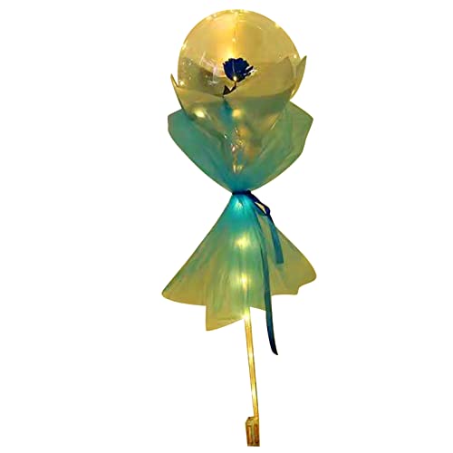 ZDETGU Eleganter Leuchtender Rosenballonstrauß mit LED -Leuchten für Romantik und Besondere Anlässe (BLUE) von ZDETGU