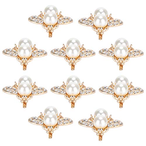 ZDETGU Eleganter Zinklegierungschuh und Hutdekoration für Hochzeiten und Modeaccessoires (Doppelte Perlenbiene TD7813) von ZDETGU