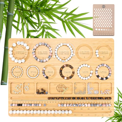 ZDLS Armbandperlenbrett, Holzperlenschale zur Schmuckherstellung, ideal für Anfänger und Profis, 39 x 29 x 1,3 cm von ZDLS