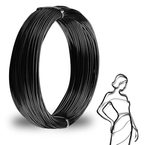 ZDLSDL Basteldraht 1mm,Schwarz Basteldraht ø1mm x 50m,Aludraht 1mm Aluminiumdraht,Draht zum Basteln, ideal für Schmuckherstellung,Bindedraht und Modellierdraht.(1.0mm50M-Black) von ZDLSDL
