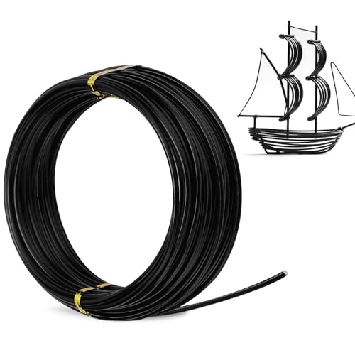 ZDLSDL Basteldraht 3mm,Schwarz Basteldraht ø3mm x 10m,Aludraht 3mm Aluminiumdraht,Draht zum Basteln, ideal für Schmuckherstellung,Bindedraht und Modellierdraht.(3.0mm10M-Black) von ZDLSDL
