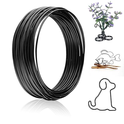 ZDLSDL Schwarz Basteldraht ø2mm x 10m, Aluminiumdraht, Draht zum Basteln, Aus Aluminium Basteldraht zum Basteln, ideal für Schmuckherstellung, Bindedraht und Modellierdraht. ZDLSDL Schwarz Basteldraht ø2mm x 10m, Aluminiumdraht, Draht zum Basteln, Aus Aluminium Basteldraht zum Basteln, ideal für Schmuckherstellung, Bindedraht und Modellierdraht. von ZDLSDL