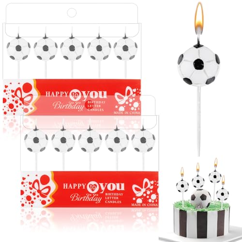 ZDNT 10 Stück Fußball Kuchenkerzen Fußballform Geburtstagskerzen Fußball Kerzen Cupcake Topper Kuchen Dekorationen für Geburtstag Jungen Mädchen Kinder Party Deko Geschenk ZDNT 10 Stück Fußball Kuchenkerzen Fußballform Geburtstagskerzen Fußball Kerzen Cupcake Topper Kuchen Dekorationen für Geburtstag Jungen Mädchen Kinder Party Deko Geschenk von ZDNT