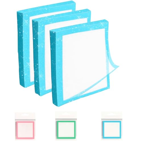 Glitzer-Notizblock, Haftnotizen, transparente Notizen, kleine Aufgabenliste, selbstklebende, wasserfeste Blöcke, Bürobedarf(Blue) von ZDOUXUAN