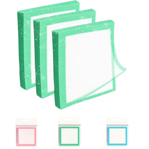Glitzer-Notizblock, Haftnotizen, transparente Notizen, kleine Aufgabenliste, selbstklebende, wasserfeste Blöcke, Bürobedarf(Green) von ZDOUXUAN