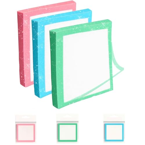 Glitzer-Notizblock, Haftnotizen, transparente Notizen, kleine Aufgabenliste, selbstklebende, wasserfeste Blöcke, Bürobedarf(Mix) von ZDOUXUAN