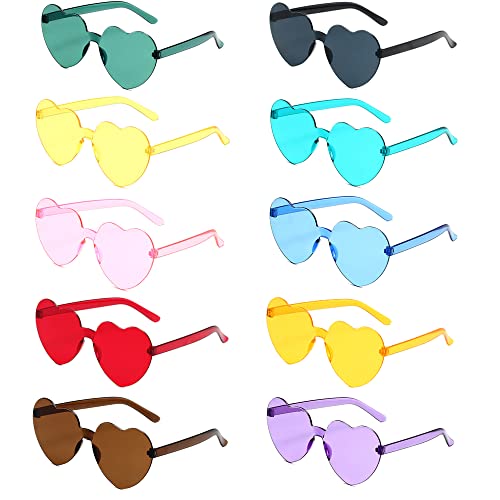 ZDQC 10er Set Herz Party Brillen, Herzförmige Partybrille, Retro Sonnenbrille, Farbige Partybrille, Lustige Sonnenbrille, Hippie Herzbrille ZDQC 10er Set Herz Party Brillen, Herzförmige Partybrille, Retro Sonnenbrille, Farbige Partybrille, Lustige Sonnenbrille, Hippie Herzbrille von ZDQC