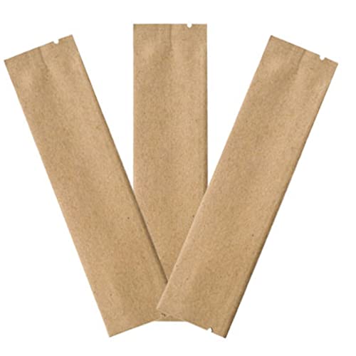 Backbeutel, Lebensmittelbeutel, 100 x Kaffee-Aufbewahrung, Mylar, hitzeversiegelbar, flach für getrocknetes Dampfgaren und langfristig (Kraftpapier, 5,5 x 15 cm) von ZDUD
