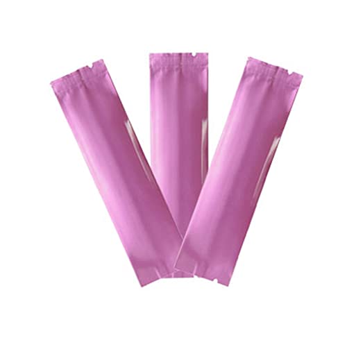 Backbeutel, Lebensmittelbeutel, 100 x Kaffee-Aufbewahrung, Mylar, hitzeversiegelbar, flach für getrocknetes Dampfgaren und langfristig (Rosa, 3,5 x 15 cm) von ZDUD