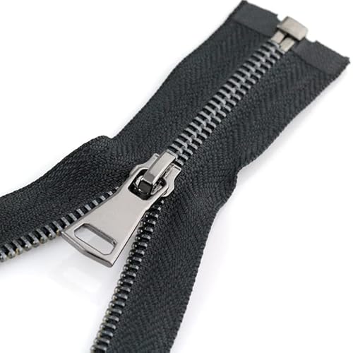 Offene Reißverschlüsse, 1 Stück, 50–150 cm, schwarzer offener Metallreißverschluss for DIY-Kleidungszubehör, Schneider-Nähwerkzeuge(Oblong slider,90cm) von ZDUD