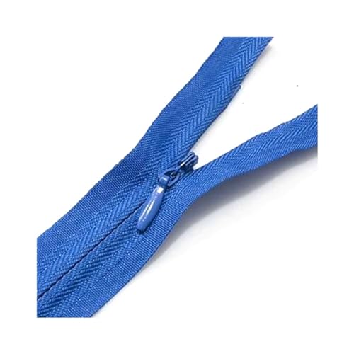 Offene Reißverschlüsse, 10 Stück, 28–80 cm, 3#, unsichtbarer Nylon-Reißverschluss, geschlossener Reißverschluss for Kleider, DIY-Kissen, Brieftaschen, Kleidung, Nähzubehör, Rot, 35(Blue,45cm) von ZDUD
