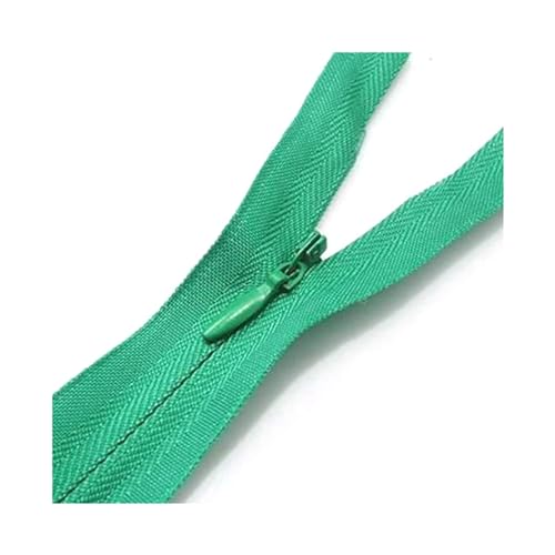 Offene Reißverschlüsse, 10 Stück, 28–80 cm, 3#, unsichtbarer Nylon-Reißverschluss, geschlossener Reißverschluss for Kleider, DIY-Kissen, Brieftaschen, Kleidung, Nähzubehör, Rot, 35(Green,55cm) von ZDUD