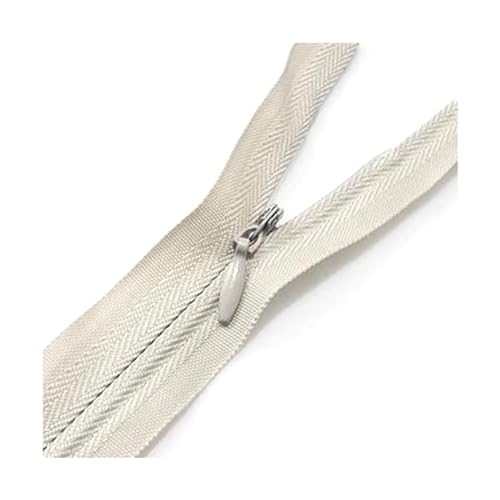 Offene Reißverschlüsse, 10 Stück, 28–80 cm, 3#, unsichtbarer Nylon-Reißverschluss, geschlossener Reißverschluss for Kleider, DIY-Kissen, Brieftaschen, Kleidung, Nähzubehör, Rot, 35(Khaki,45cm) von ZDUD