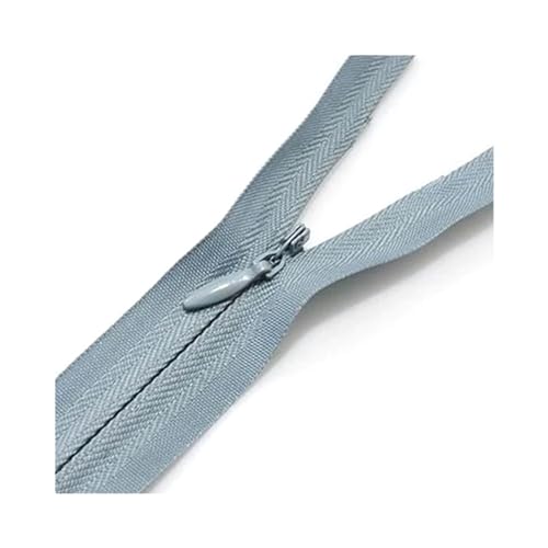 Offene Reißverschlüsse, 10 Stück, 28–80 cm, 3#, unsichtbarer Nylon-Reißverschluss, geschlossener Reißverschluss for Kleider, DIY-Kissen, Brieftaschen, Kleidung, Nähzubehör, Rot, 35(Light Gray,28cm) von ZDUD