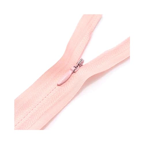 Offene Reißverschlüsse, 10 Stück, 28–80 cm, 3#, unsichtbarer Nylon-Reißverschluss, geschlossener Reißverschluss for Kleider, DIY-Kissen, Brieftaschen, Kleidung, Nähzubehör, Rot, 35(Lotus Color,28cm) von ZDUD