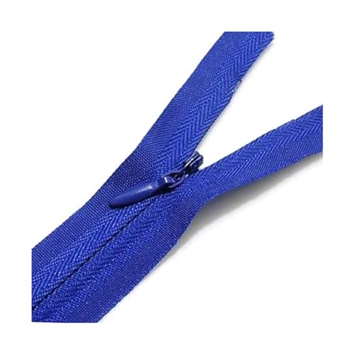 Offene Reißverschlüsse, 10 Stück, 28–80 cm, 3#, unsichtbarer Nylon-Reißverschluss, geschlossener Reißverschluss for Kleider, DIY-Kissen, Brieftaschen, Kleidung, Nähzubehör, Rot, 35(Royal Blue,45cm) von ZDUD