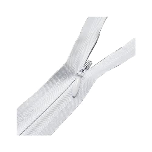 Offene Reißverschlüsse, 10 Stück, 28–80 cm, 3#, unsichtbarer Nylon-Reißverschluss, geschlossener Reißverschluss for Kleider, DIY-Kissen, Brieftaschen, Kleidung, Nähzubehör, Rot, 35(White,28cm) von ZDUD
