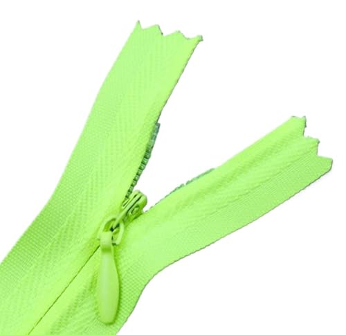 Offene Reißverschlüsse, 2 Stück, 24 Farben, 18–70 cm, Reißverschluss for Nähen, Nylon-Spulenverschluss, unsichtbare for selbstgemachte Taschen, Federmäppchen, Kleidung, Kleider(Brilliant green,30CM) von ZDUD