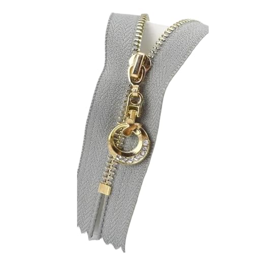 Offene Reißverschlüsse, 4 Stück geschlossene Reißverschlüsse 3# 15/18/20/25/30 cm Metallreißverschluss Gold-Silber-Zahnreißverschluss, 20 cm(ZA005GrayGold,20cm) von ZDUD