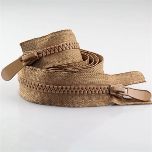 Offene Reißverschlüsse, 8# 120 cm Reißverschluss, bunt, offener, Doppelschieber nach unten, Nähzubehör, Kleidungszubehör(Khaki) von ZDUD