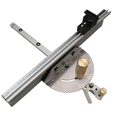 Woodworking Tool Gehrungslehre Winkelanschlag für Tischsäge - 450mm T-Bar, Messing-Führungsknopf- Upgrade Unverzichtbares Sägezubehör für präzises Schneiden und Ablängsystem von ZDYNASTY