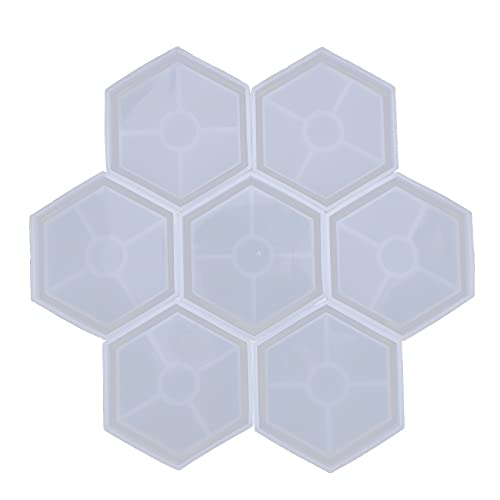 ZDdo Sechseckige Silikon-Untersetzer-Silikonharz-Form, Epoxidharz zum Gießen mit Harz, Beton, Zement, 8 Stück von ZDdo