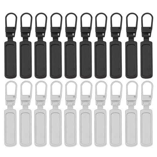 20 Stück Ersatz-Reißverschlussschieber, Reißverschluss-Reparatur-Metallersatz, Metall-Reißverschlussgriff, Reißverschluss Zipper Ersatz, für Schuhe, Gepäck, Koffer, Taschen, Jacken 20 Stück Ersatz-Reißverschlussschieber, Reißverschluss-Reparatur-Metallersatz, Metall-Reißverschlussgriff, Reißverschluss Zipper Ersatz, für Schuhe, Gepäck, Koffer, Taschen, Jacken von ZEACCT