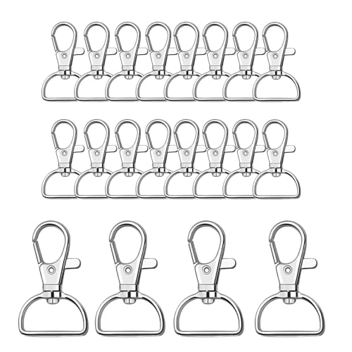 20 Stück Schlüsselanhänger Clip, Schlüsselanhänger-Clip-Haken mit D-Ring, Drehbare Schlüsselanhänger-Verschlüsse, Anwendbar für Geldbörse, Hardware, Nähprojekte 20 Stück Schlüsselanhänger Clip, Schlüsselanhänger-Clip-Haken mit D-Ring, Drehbare Schlüsselanhänger-Verschlüsse, Anwendbar für Geldbörse, Hardware, Nähprojekte von ZEACCT