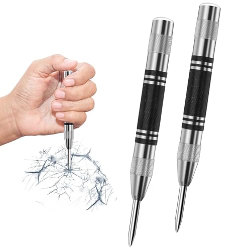 2er-Pack Automatischer Körner, Federbelasteter Körner, Körner mit Federspannung, Körner mit Einstellbarer Spannung, Stanzwerkzeug, Robuster Körner für Metall, Glas und Holz 2er-Pack Automatischer Körner, Federbelasteter Körner, Körner mit Federspannung, Körner mit Einstellbarer Spannung, Stanzwerkzeug, Robuster Körner für Metall, Glas und Holz von ZEACCT