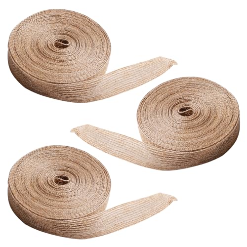 3 Rollen Juteband, Natürliches Sackleinenband, Braune Bandrolle, natürliche Jute-Sackleinenbandrolle, Sackleinen Band, Hessisches Band, für Floristen, Kunsthandwerk, Geschenkverpackung 3 Rollen Juteband, Natürliches Sackleinenband, Braune Bandrolle, natürliche Jute-Sackleinenbandrolle, Sackleinen Band, Hessisches Band, für Floristen, Kunsthandwerk, Geschenkverpackung von ZEACCT