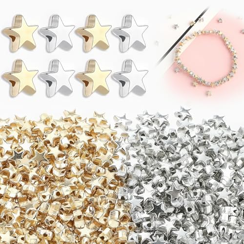 ZEACCT 500 Stück Sternförmige Abstandsperlen, Acryl Sternform Perlen, Kleine Loch Spacer Perlen, Pentagramm Zwischenperlen, Stern Perlen Charms für DIY Armbänder Halskette Ohrring Schmuck ZEACCT 500 Stück Sternförmige Abstandsperlen, Acryl Sternform Perlen, Kleine Loch Spacer Perlen, Pentagramm Zwischenperlen, Stern Perlen Charms für DIY Armbänder Halskette Ohrring Schmuck von ZEACCT