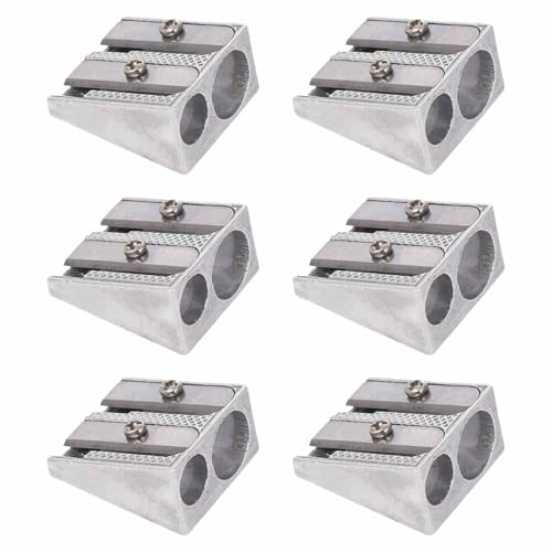 6 Stück Bleistiftspitzer, Metall-Bleistiftspitzer mit 2 Löchern, Doppelloch Bleistiftspitzer, Kleiner Quadratischer Bleistiftspitzer, Aluminium-Bleistiftspitzer, für Schule, Büro 6 Stück Bleistiftspitzer, Metall-Bleistiftspitzer mit 2 Löchern, Doppelloch Bleistiftspitzer, Kleiner Quadratischer Bleistiftspitzer, Aluminium-Bleistiftspitzer, für Schule, Büro von ZEACCT
