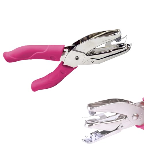 Handheld Einlochstanzer, Lochdurchmesser 6 mm, Kreisförmiger Metalllochstanzer mit Weichem Griff, Locher für Papier, Metall-Einlochlocher mit Weichem Griff, Einlochpapierstanzer Handheld Einlochstanzer, Lochdurchmesser 6 mm, Kreisförmiger Metalllochstanzer mit Weichem Griff, Locher für Papier, Metall-Einlochlocher mit Weichem Griff, Einlochpapierstanzer von ZEACCT