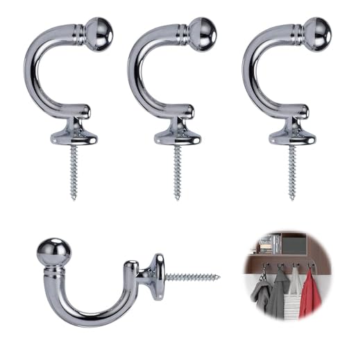 4 Stück U-Förmiger Vorhang-Raffhalterhaken aus Metall, Vorhanghaken mit Kugelende, Rundkopf Vorhang Haken, U-Förmige Vorhang-Raffhalterhaken, für Vorhänge, Kleidung, Kleiderbügel 4 Stück U-Förmiger Vorhang-Raffhalterhaken aus Metall, Vorhanghaken mit Kugelende, Rundkopf Vorhang Haken, U-Förmige Vorhang-Raffhalterhaken, für Vorhänge, Kleidung, Kleiderbügel von ZEACCT