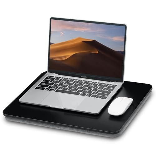 ZEAPTAC Tragbarer Schoß-Laptop-Schreibtisch mit Kissen, passend für Laptops bis zu 15,6 Zoll (39,6 cm), Schoßständer für Bett & Couch & Teppich, Buch-Tablet/Zeichenbrett/Computer-Laptop-Ständer – von ZEAPTAC