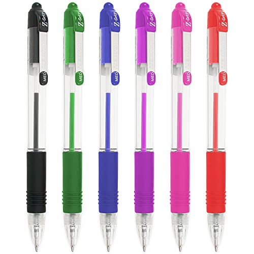 Einziehbarer Kugelschreiber mit Z-Griff, 6 Stück, gemischte Farben von ZEBRA