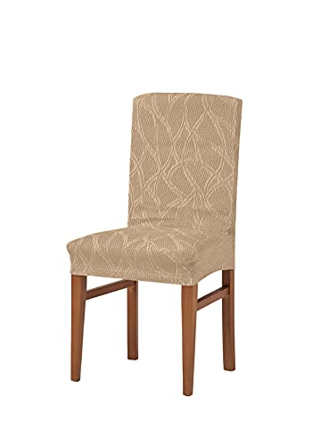 Estoralis | ALEXIA | Stuhlbezug im modernen Design| Elastischer Jacquardstoff |Elfenbein | Für Stuhl mit Rückenlehne Größe 45x45cm. 50 cm hohe Rückenlehne | Stuhlschutz | Anpassbar an alle Stuhltypen Estoralis | ALEXIA | Stuhlbezug im modernen Design| Elastischer Jacquardstoff |Elfenbein | Für Stuhl mit Rückenlehne Größe 45x45cm. 50 cm hohe Rückenlehne | Stuhlschutz | Anpassbar an alle Stuhltypen von ZEBRA