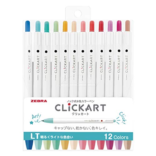 ZEBRA Clickart Marker auf Wasserbasis, helles Licht, 12 Farben, Wyss22-12Clt von ZEBRA