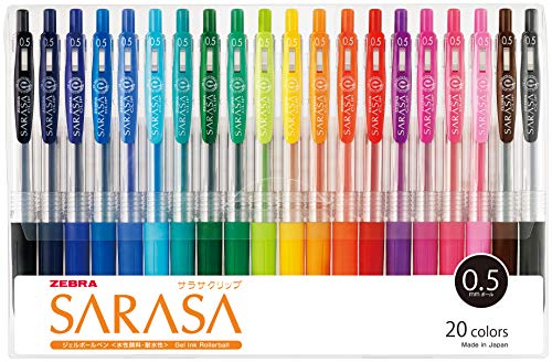 Zebra Gel-Kugelschreiber Sarasa Clip 0,5 Jj15-20ca 20 Farben von Zebra