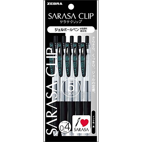 ZEBRA Gel-Tinten-Kugelschreiber Sarasa Clip 0,4 [Schwarz] x 5 Stück (Japan Import) von ZEBRA