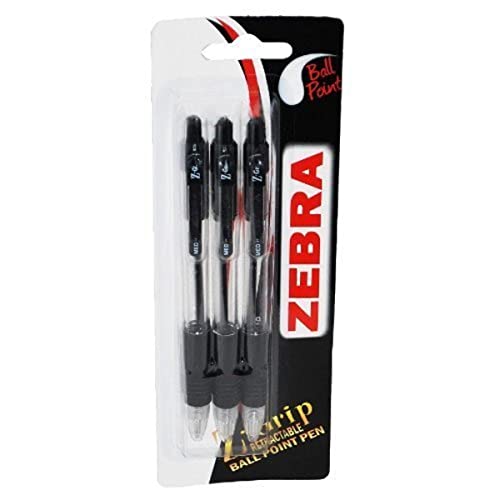 Zebra Z-Grip Kugelschreiber, Schwarz, 3 Stück von Zebra