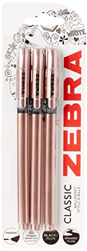 ZEBRA Classic Rose Gold Kugelschreiber, schwarze Tinte, 3 Stück ZEBRA Classic Rose Gold Kugelschreiber, schwarze Tinte, 3 Stück von ZEBRA