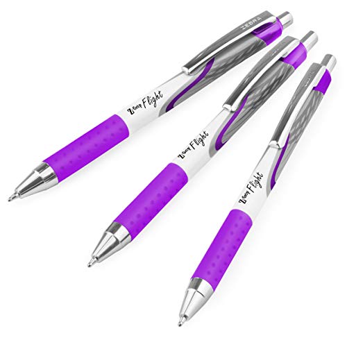 Zebra Classic Z-Grip Flight Kugelschreiber, 1,2 mm, Violett, 3 Stück von Zebra Pen
