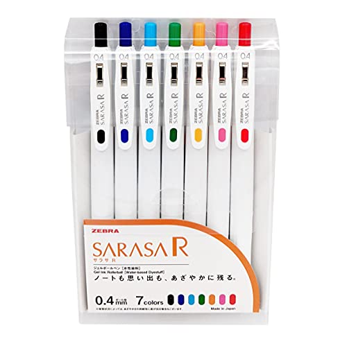 Zebra Sarasa R 0,4 mm, 7 Stück Gel-Kugelschreiber & Haftnotizen von Zebra Pen