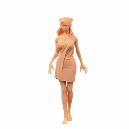 ZEDACAKAI 1/24 Figur, süßes Mädchen im Bademantel, Modell Miniatur-Szene GK Need To Be Colored By Yourself Nr. 4 von ZEDACAKAI
