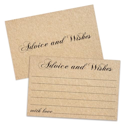 Ratschläge und Wünsche Karten, Doppelseitige Blankokarten Geeignet für Hochzeiten, Brautpartys, Mr and Mrs, Babyparty, Abschluss mit minimalistischem Design, 25-01 Stück von ZEDEV